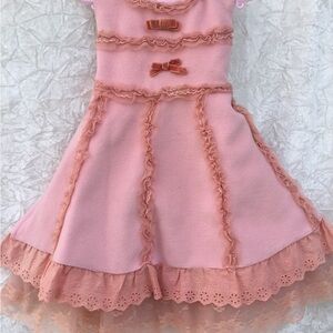 Elegant Pink Ruffle Kids Dress